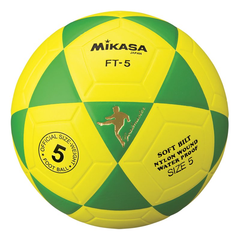 Mikasa FT5 Goal Master Soccer Ball - Size 5, Composite Leather, Yellow/Green, FIFA Approved