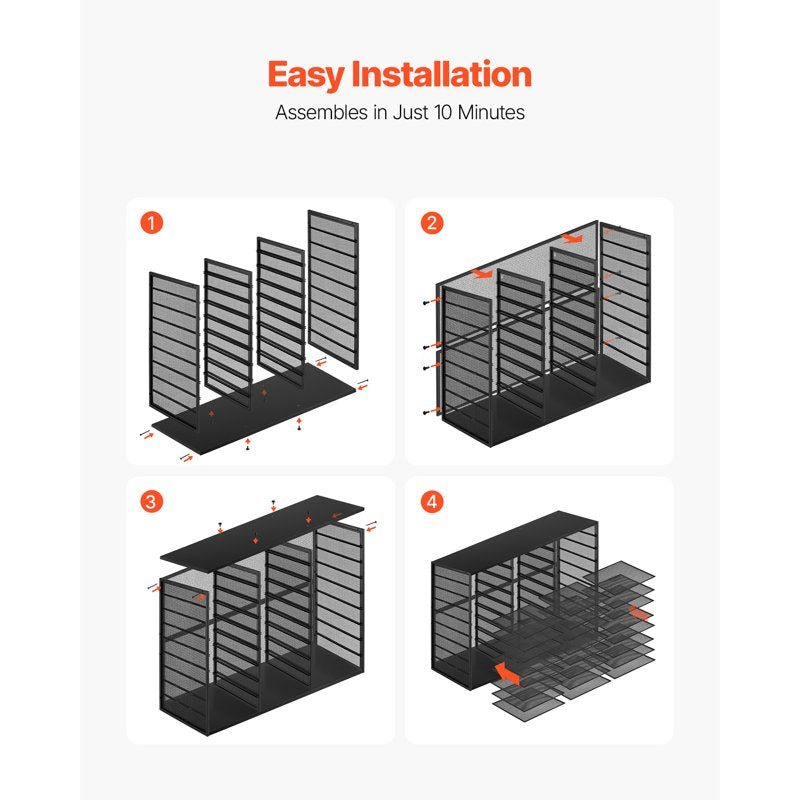 27-Compartment Metal Literature Organizer with Removable Wire Mesh and Wooden Top for Office and Home