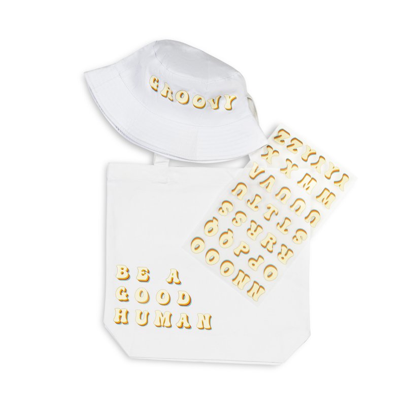 3 Pack Iron-On Alphabet Sewing Patches - Groovy Letter Embellishments