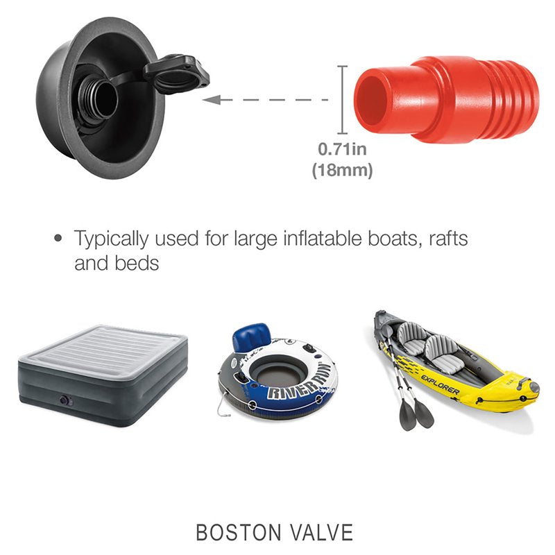 Intex Bellows Foot Pump, 0.8 L/Stroke, 11.5" Diameter with 3 Nozzles — Inflate & Deflate Air Mattresses & Floats