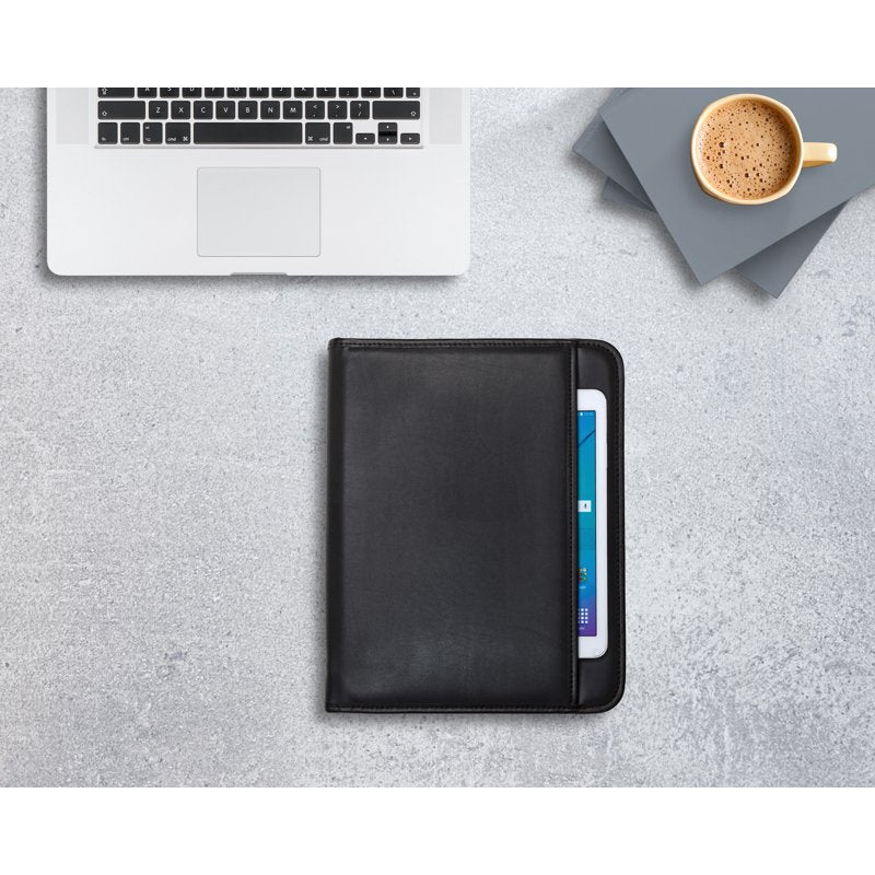Professional Padfolio with Zippered Closure and Tablet Sleeve - Office Organizer