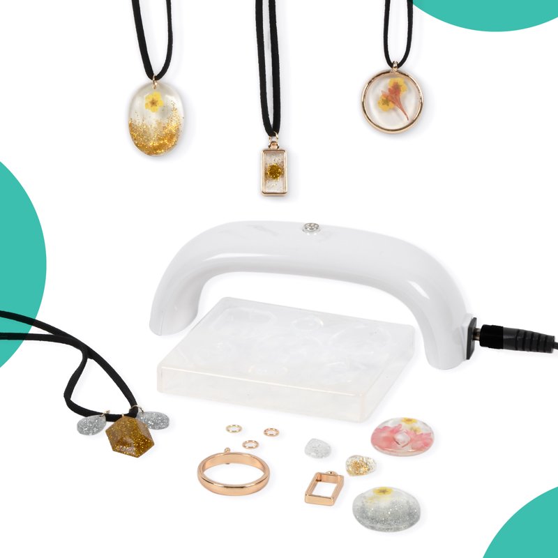 UV Resin Jewelry Making Kit with Pendants & Charms - Multi-Color