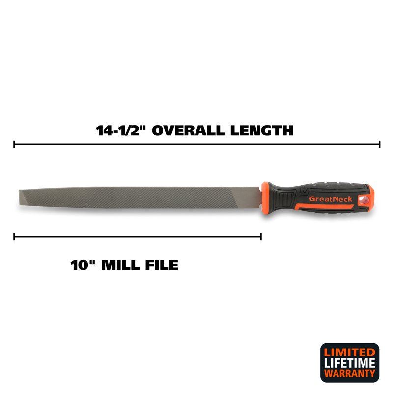 10-Inch Steel Mill File for Sharpening Saws, Knives & Tools