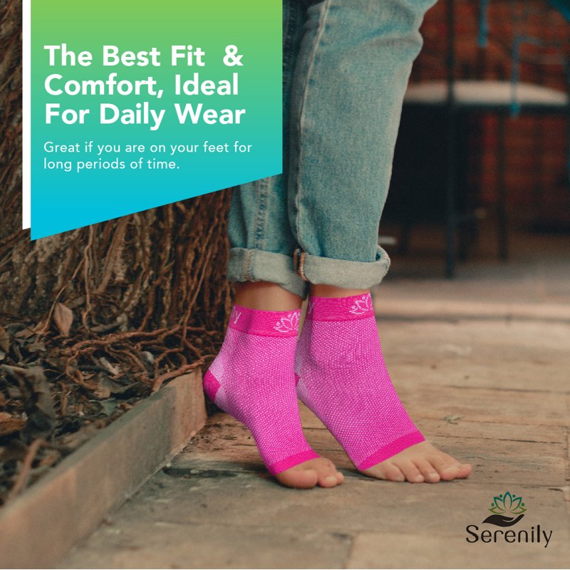 Plantar Fasciitis Socks with Compression Support for Foot Pain Relief - White, S/M