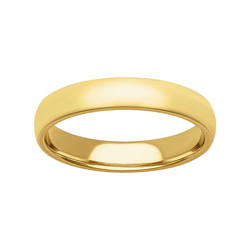 Men's 4mm Gold Over Sterling Silver Wedding Band Comfort Fit