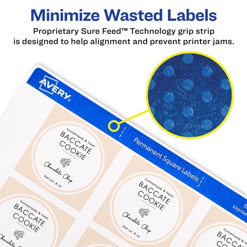 2-Inch Square Matte White Labels - 300 Pack for Product & Office Use