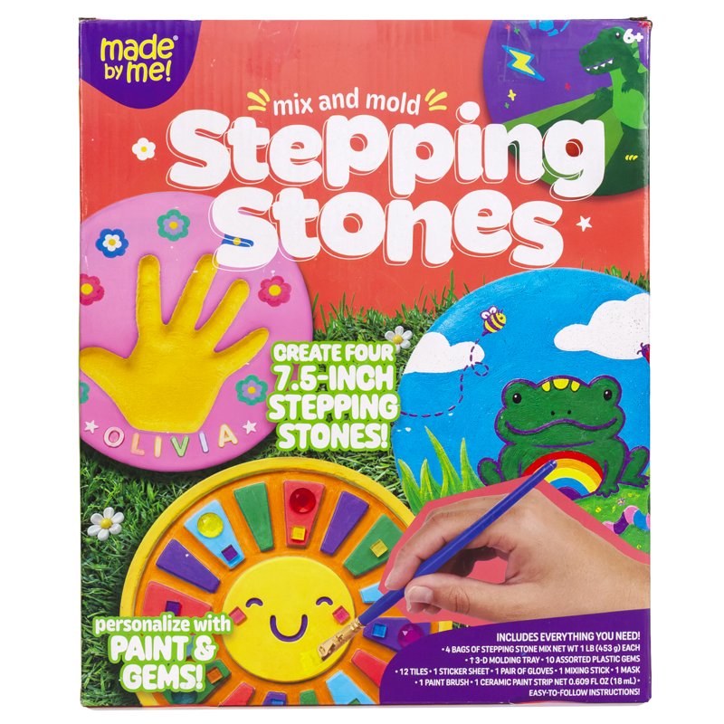 DIY Garden Stepping Stones Craft Kit - 4 Pack, Customize & Decorate
