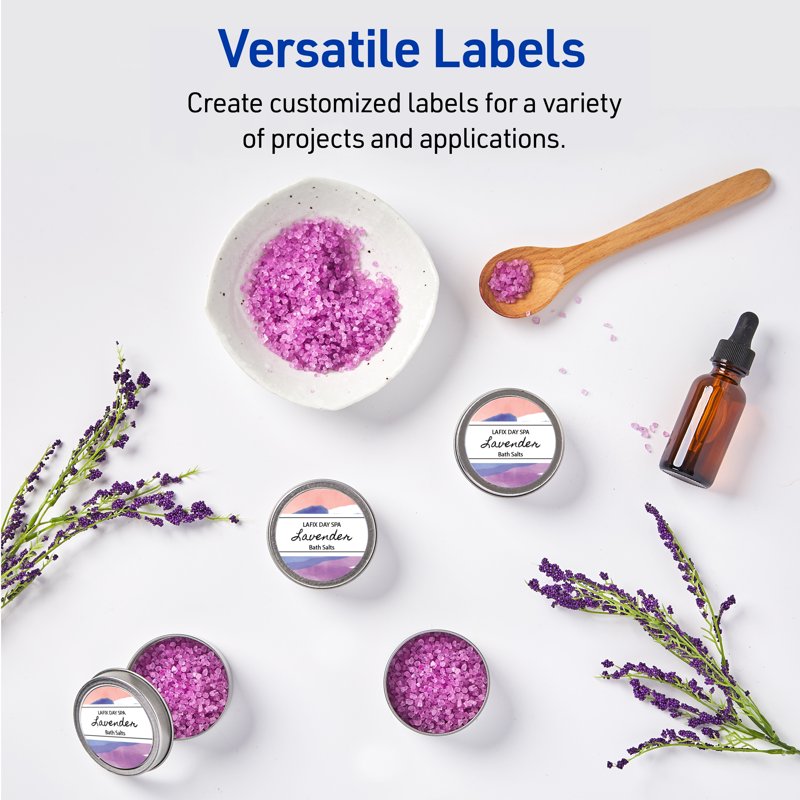 1-Inch Round Label Stickers - Permanent White Printable Labels, 1200 Pack