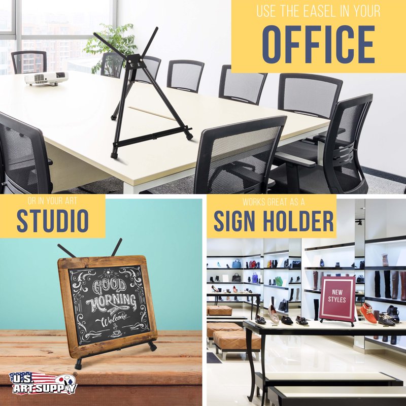 Adjustable Tabletop Display Easel - Portable Artist Tripod Stand for Artwork & Signs