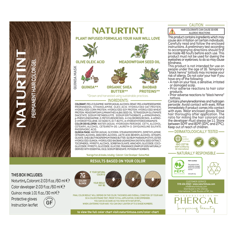 Natural Hair Color Kit - Permanent Blonde, Copper, Brown Shades, 2 Pack