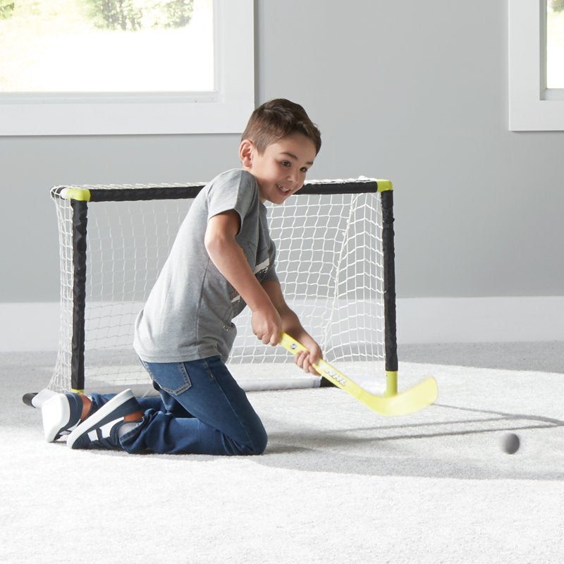 Mini Hockey Goal Set - Kids Knee Hockey Indoor Game with 2 Goals & Sticks