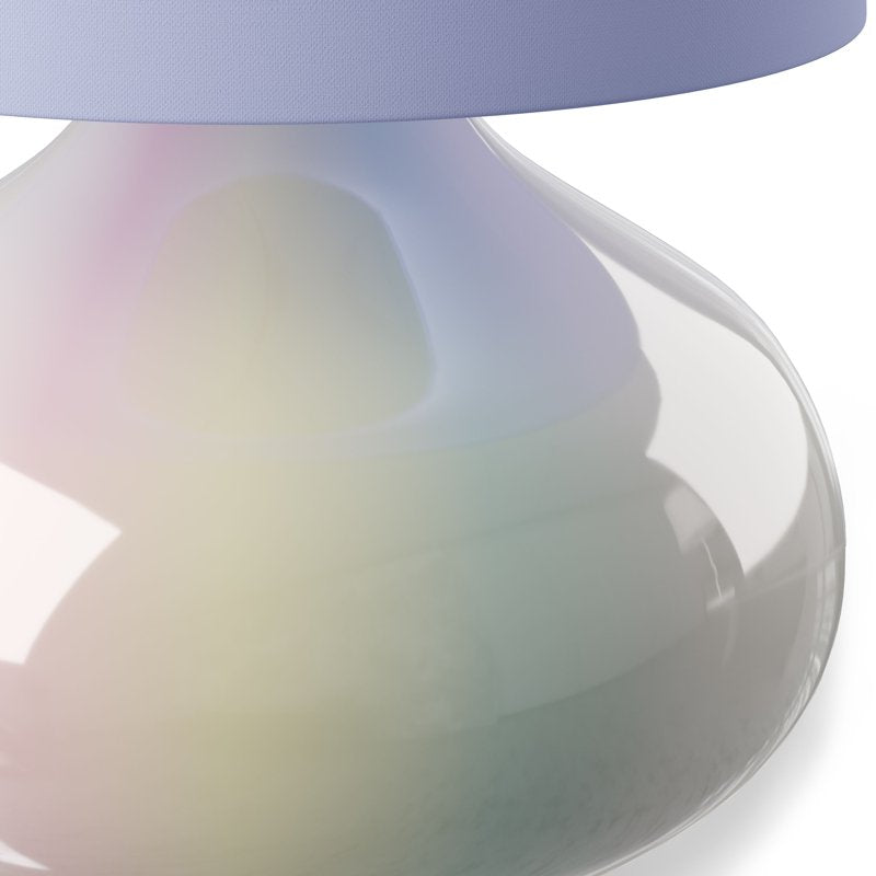 Kids 14-Inch Iridescent Table Lamp with Aqua Shade – Indoor Bedroom Lighting