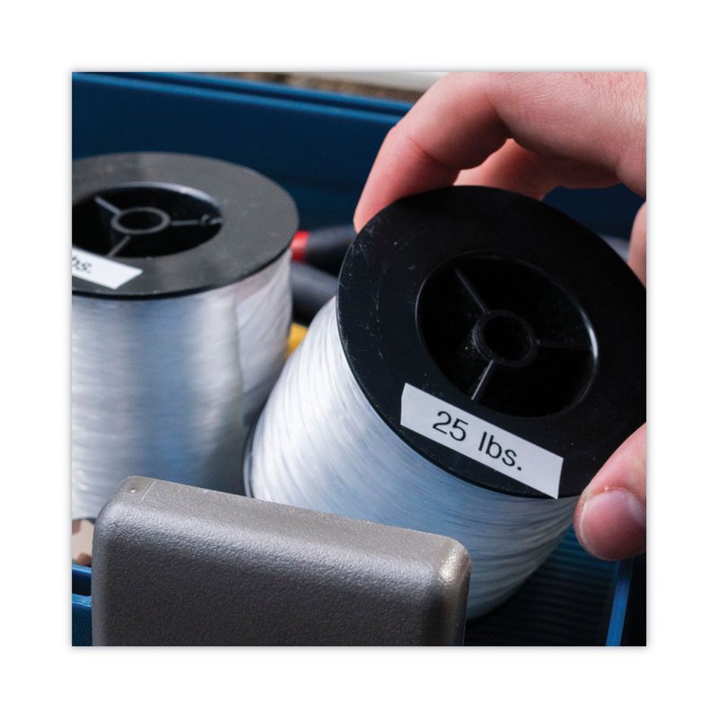 Brother Black-On-White Label Tape 0.5 Inch x 25 Feet Pack of 2