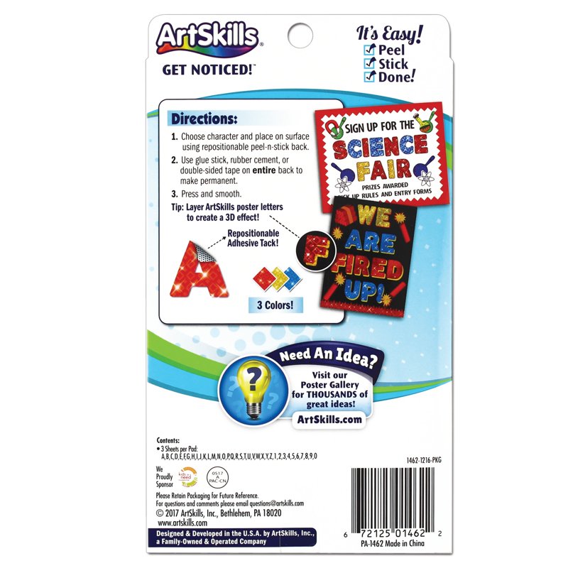 Multi-Color Jumbo Paper Letters and Numbers for Posters - 108 Pieces