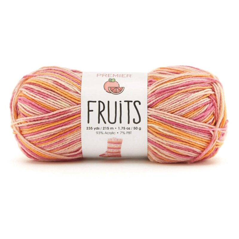 Fruits Self-Patterning Sock Yarn - Bright Colors, Acrylic & PBT Blend