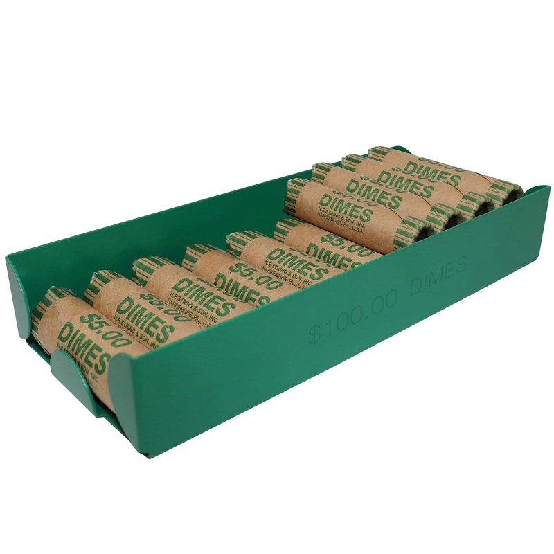 Stackable Coin Trays for Currency Storage - Assorted Denominations, 4 Pack