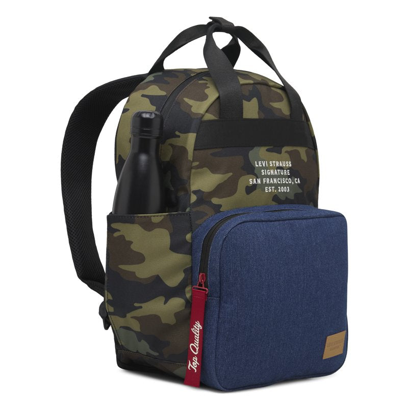 Men's 17-Inch Camo and Denim Fashion Backpack with Organized Compartments