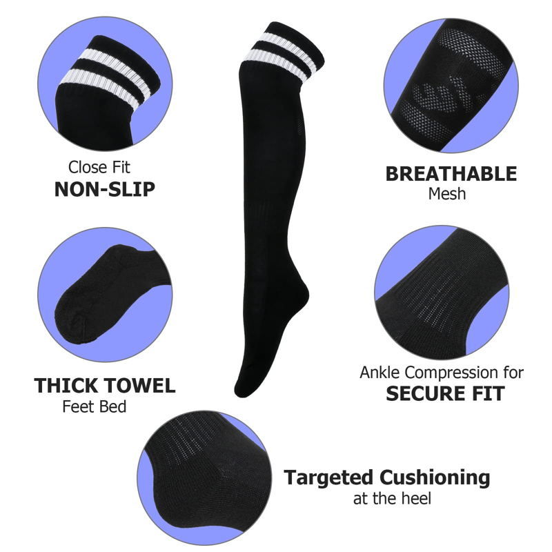 Kids & Adult Soccer Socks - Knee High Football Sports Team Socks