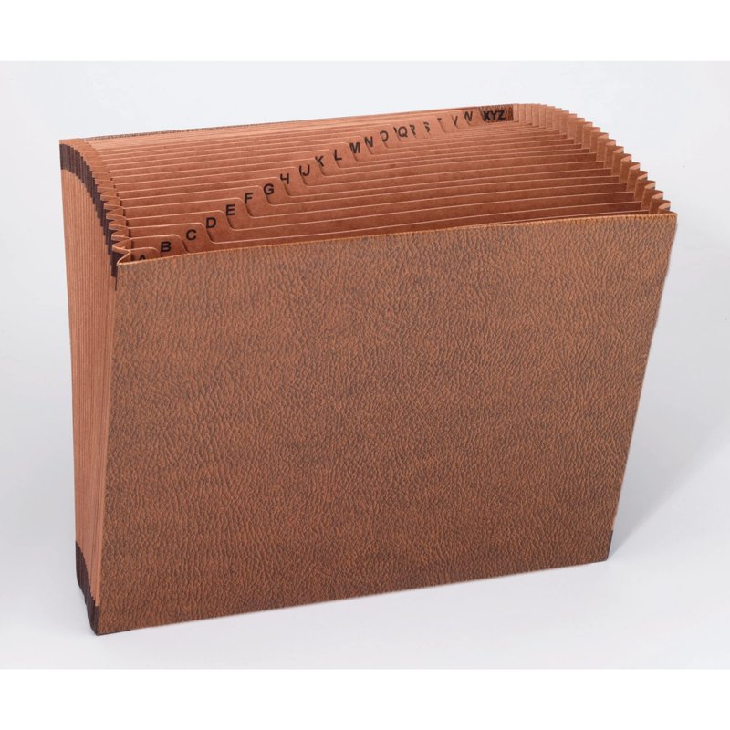 Expanding Files A-Z No Flap Brown Letter Size Office Organizer