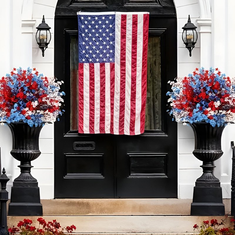 Patriotic Artificial Flowers for 4th of July Home Decor Floral Centerpiece