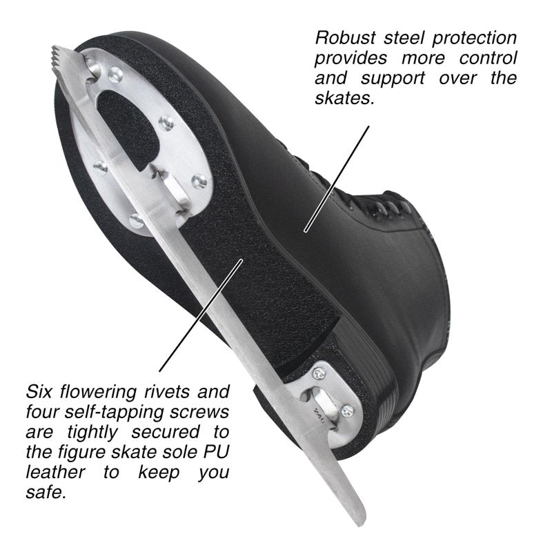 Men's Ice Skates Classic Figure Skates with Steel Blade and Support