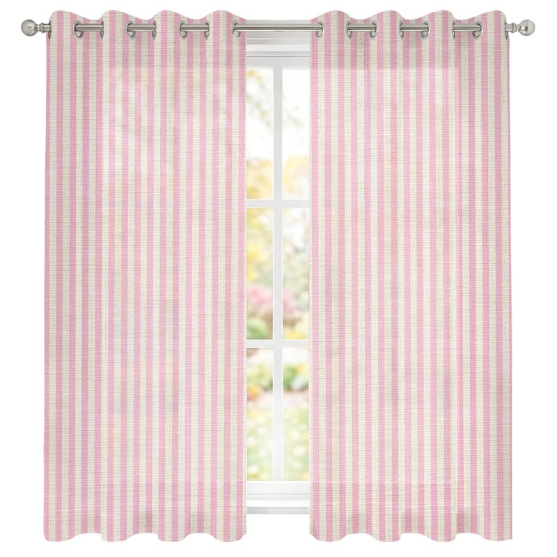 Sheer Curtains with Grommet Top - Light Filtering Linen Style Window Drapes