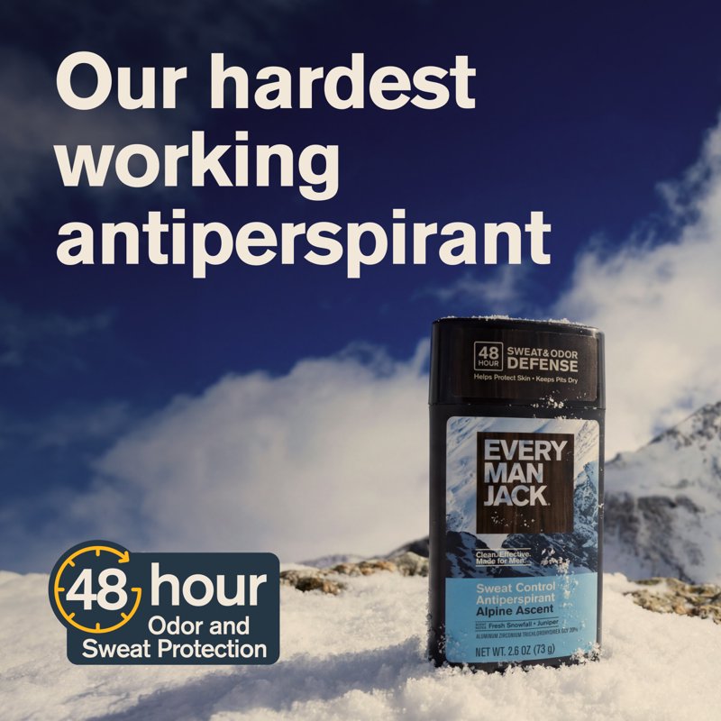 Men's Antiperspirant Deodorant Stick - 48-Hour Sweat & Odor Protection, 2.6 oz