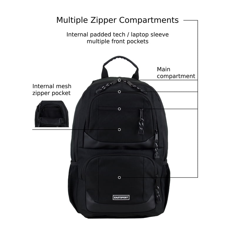 Unisex Commuter Tech Backpack with Laptop Sleeve - Multiple Colors