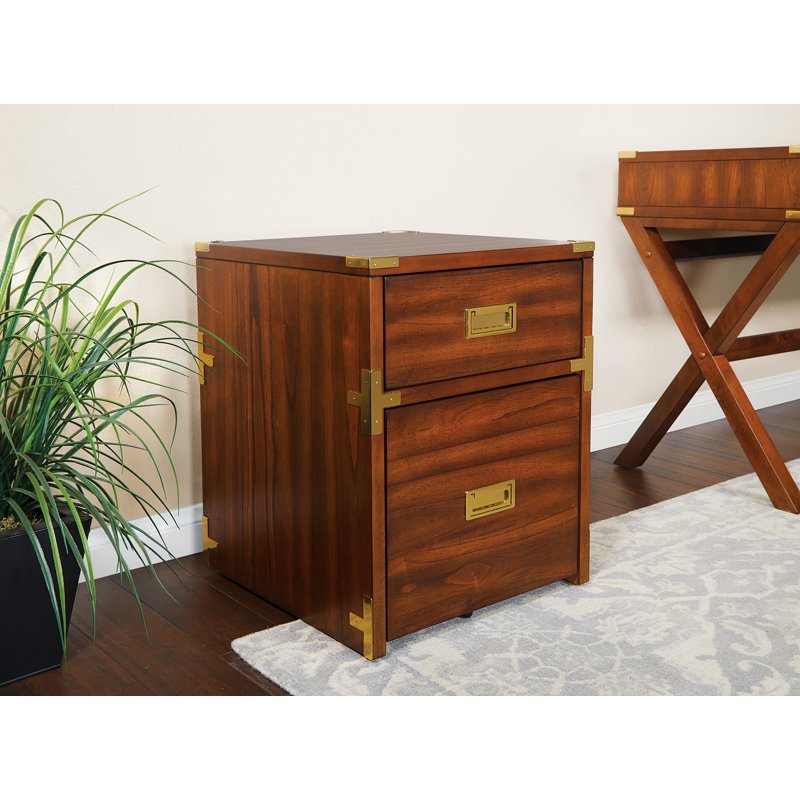 2 Drawer File Cabinet - Office Storage Organizer with Metal Hardware