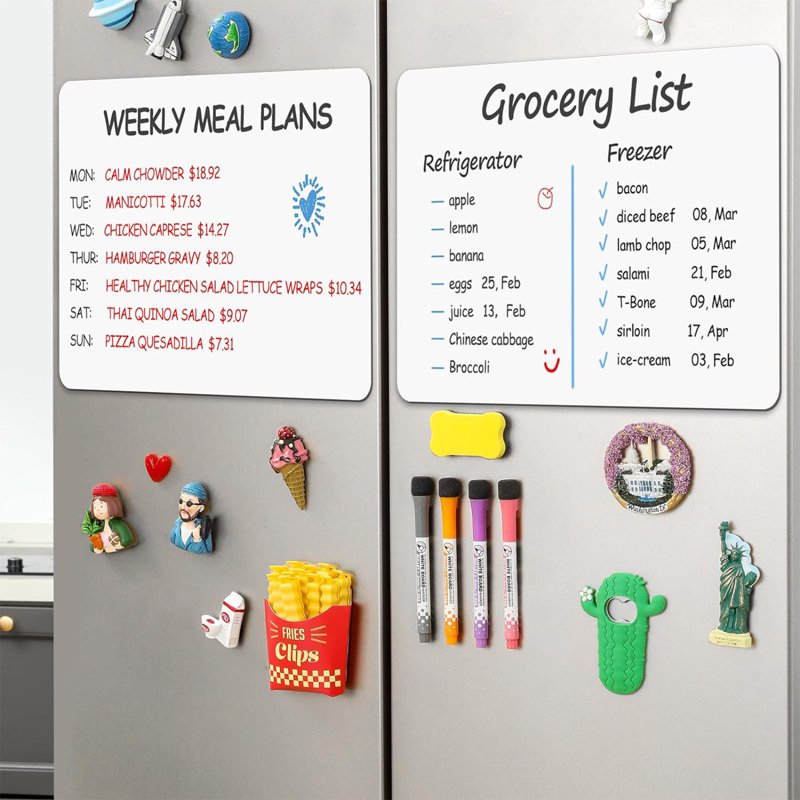 Magnetic Whiteboard Sheets with Markers and Eraser Set - 4 Pack
