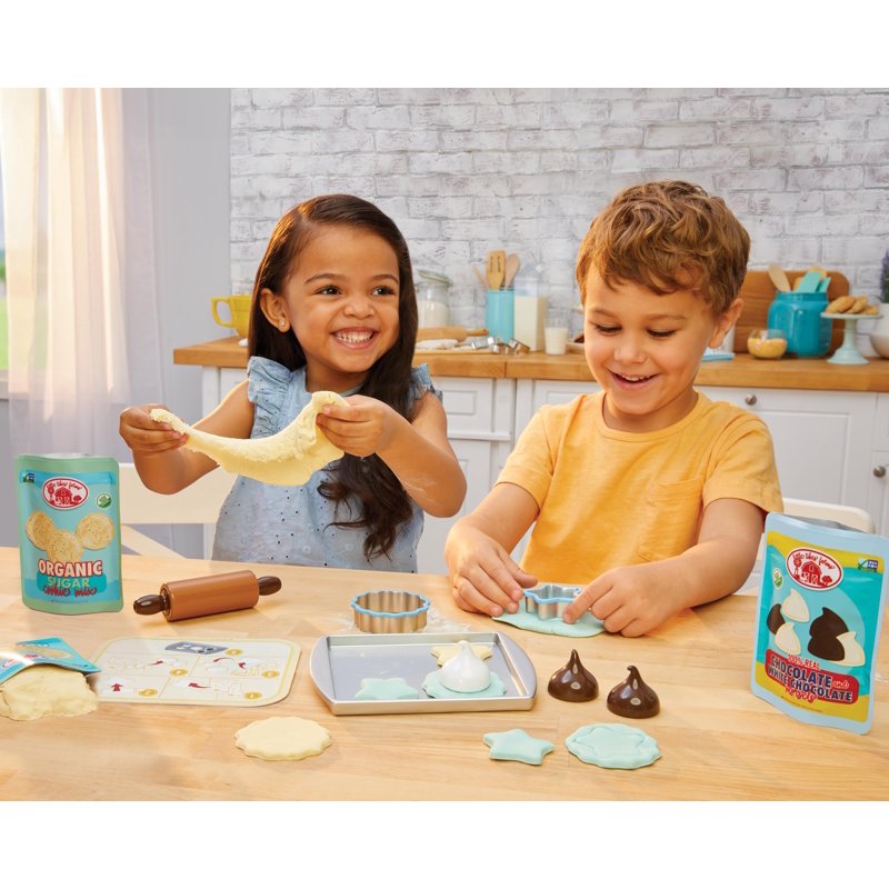 Kids Cookie Baking Set with Make-It Mix Play Sand & Accessories - Pretend Play Kitchen