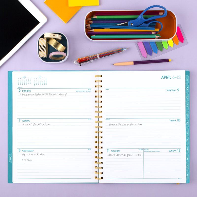 Mead Tranquil Turquoise 2026-2027 Planner 8.5x11 Weekly & Monthly Organizer