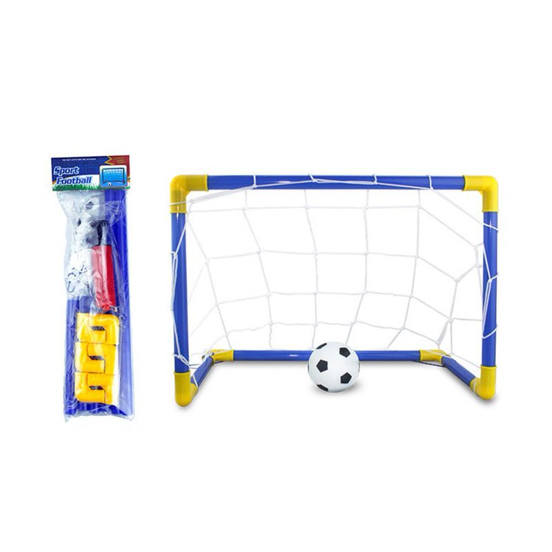 Indoor Mini Folding Soccer Goal Post Set with Pump for Kids 44x25x31 cm