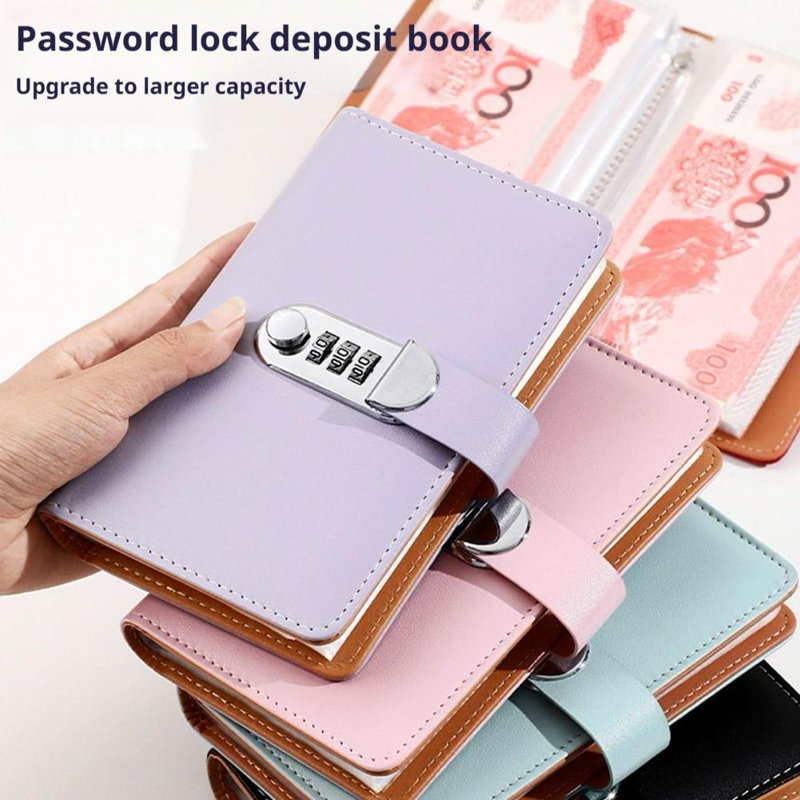 Cash Envelope Organizer Binder - Money Saving Challenge with 100 Envelopes, Lockable PU Wallet, Budget Book for Office & Home