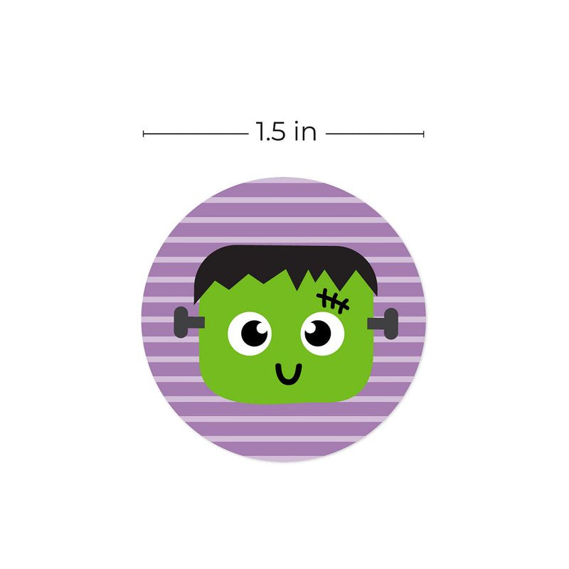 Halloween Character Stickers 250 Round Fall Labels with 8 Designs - 1.5"