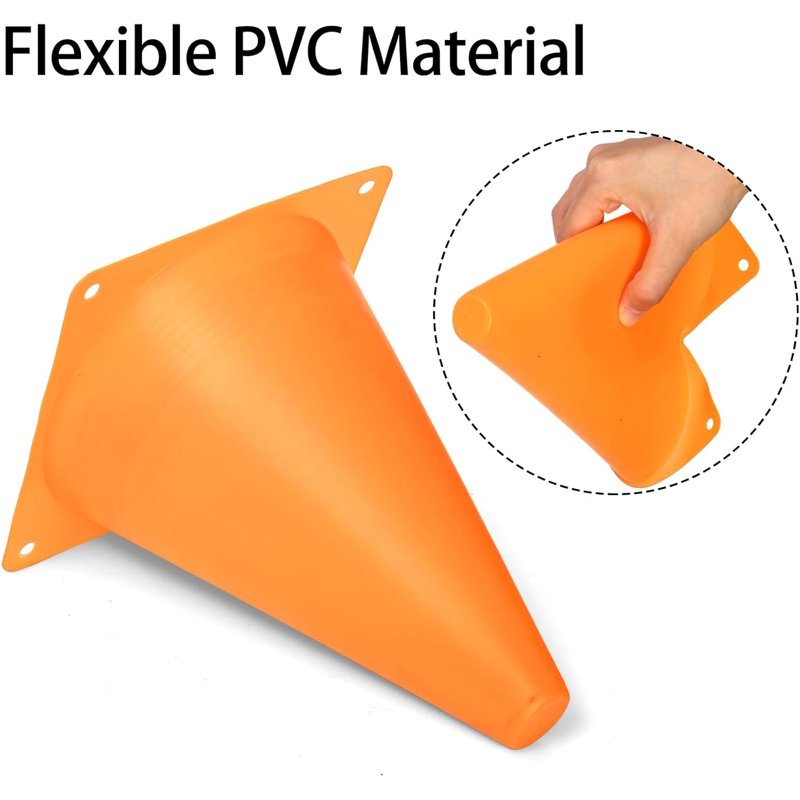 30 Pack 7-Inch Plastic Traffic Cones for Sports Training & Outdoor Activities