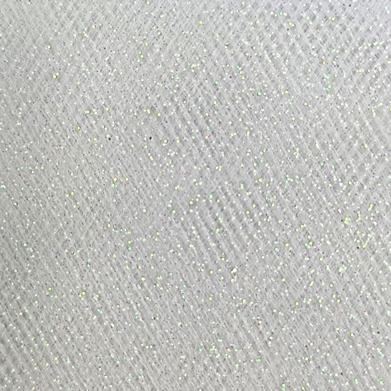 White Glitter Tulle Fabric 54 Inch x 3 Yards for Crafts & Decorations - Pack of 2