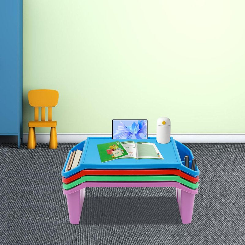 Kids Lap Desk Tray Set with Storage, Portable Activity Table for Writing Eating and Playing
