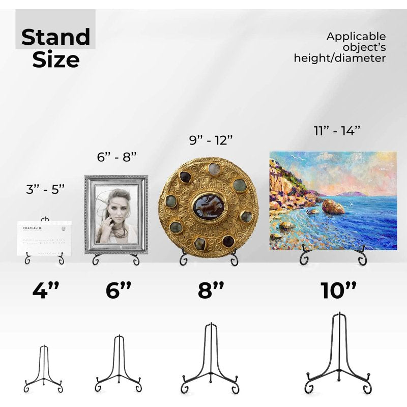 Display Plate Stands 2 Pack - Metal Easel Stands for Decorative Plates & Photos