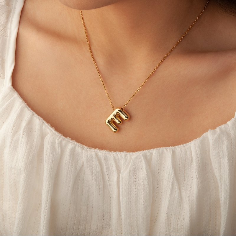 Personalized Balloon Letter Necklace for Women Girls - Initial G, Silver or Gold