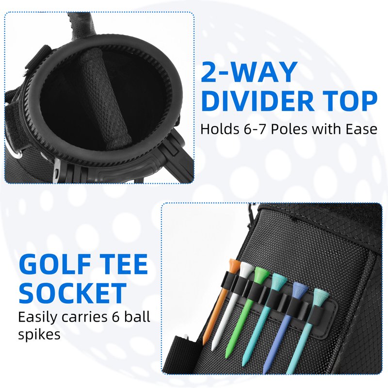 Lightweight Golf Stand Bag with Cooler Pocket and Easy Carry System - Par 3 & Range Use
