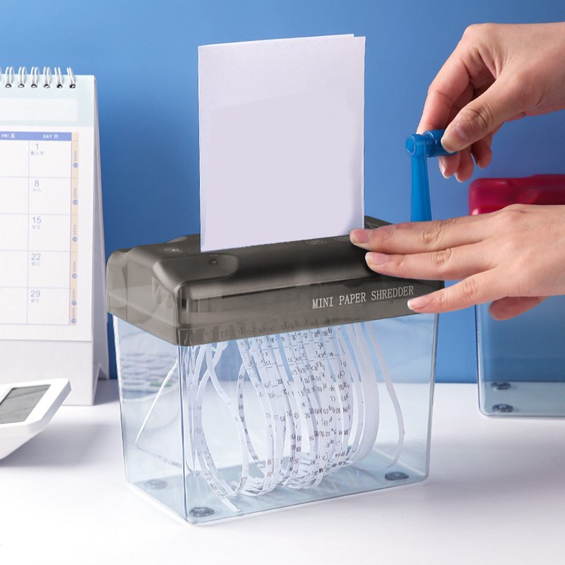 Mini Portable Hand Shredder for Paper and Documents - Manual Office Shredder