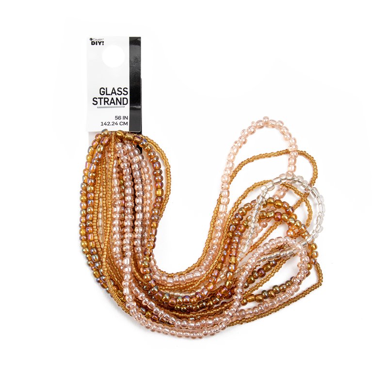 Seed Bead Set 8-Strand Pink Gold Silver Jewelry Making Supplies - 2 Pack