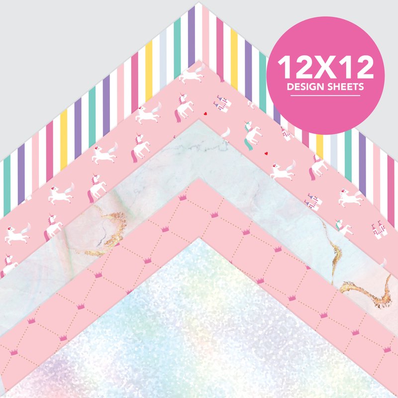 Pink Dreamland Scrapbook Paper Pad - 50 Sheets 12x12 inch Designs for Crafts & DIY