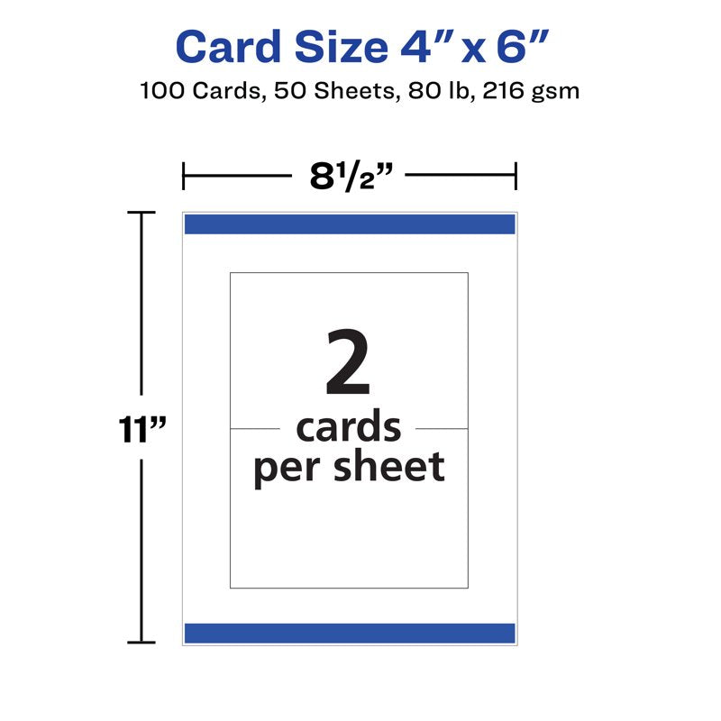 Printable Postcards Set 4x6 Inches for Custom Mailings - 100 Sheets