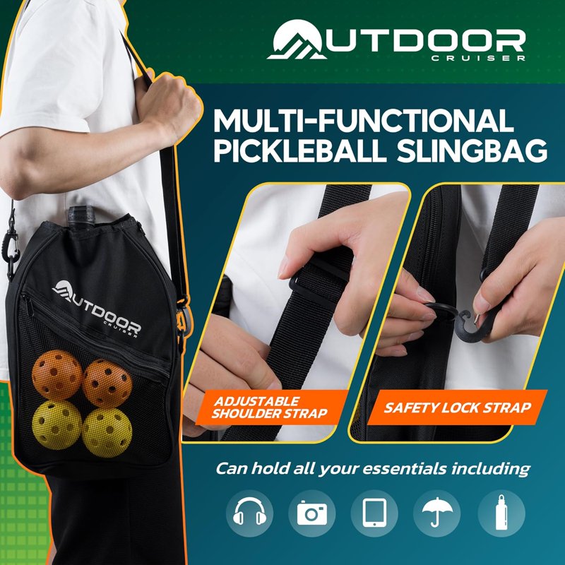 Variation of THIS listing: Outdoor Cruiser Pickleball Racket Set - Carbon Fiber Paddles, USAPA-Approved, Includes 2 Rackets, 4 Balls, Sling Bag, Grip Tapes - Teen