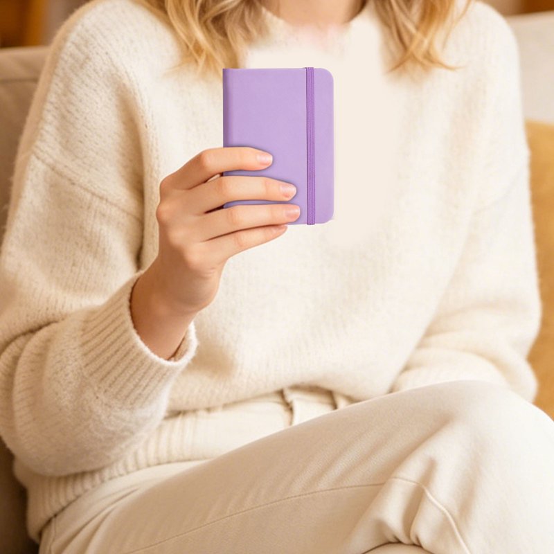 Mini Pocket Notebook with Leather Cover & Strap - Portable Journal for Note Taking