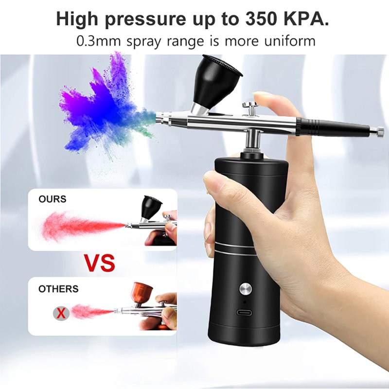 Rechargeable Airbrush Kit with Compressor for Nail Art Painting Tattoos Models