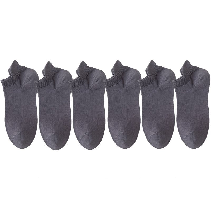 Mens Socks 6 Pairs Mesh Non Slip Footies - Purple, Free Size