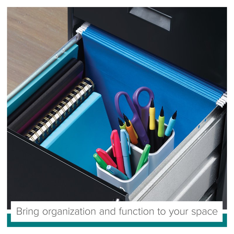 18-Inch Deep 2-Drawer Letter Size Metal File Cabinet - Black, Lockable, Fully Assembled